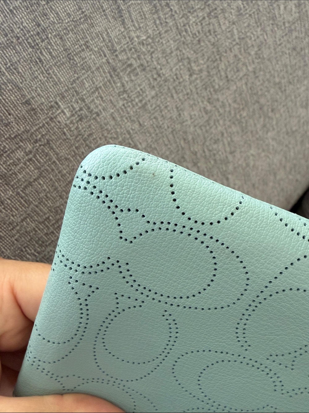 Coach Perforated Signature Wristlet in Light Blue - Picture 8 of 9